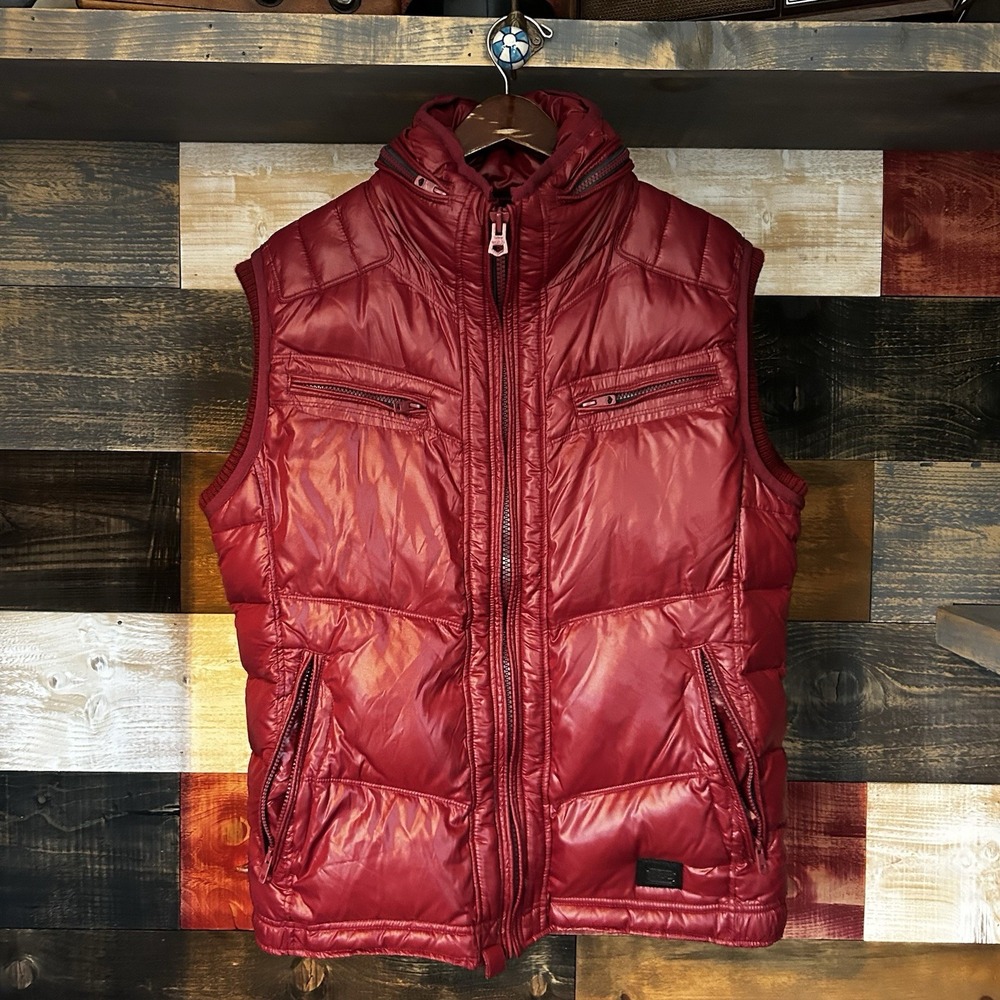 Diesel Men's Down Best Puffer Coat Teflon Red Size XL